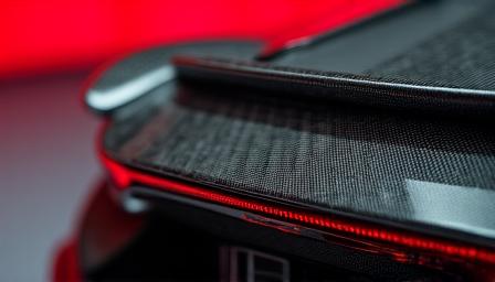 Alerón de fibra de carbono en un coche de carreras